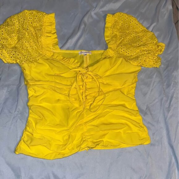 Yellow Midriff Top by Lulumari, Large - Picture 1 of 13